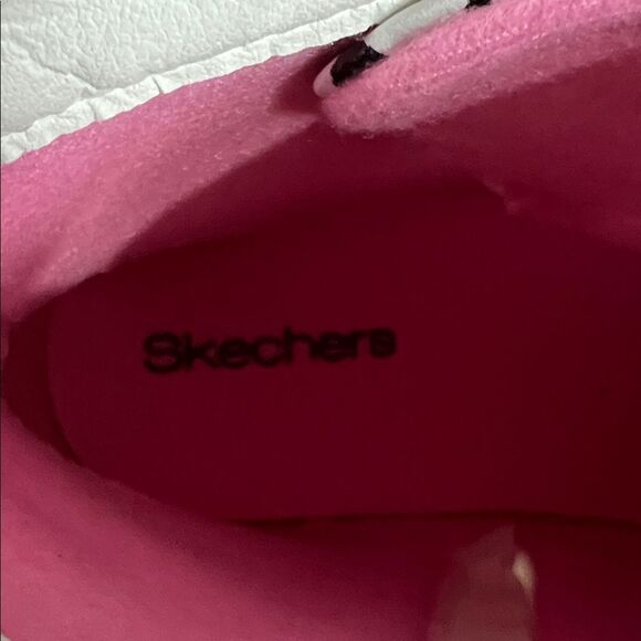 Skechers Big Girls Size 5 White & Pink Leopard Print Zip & Lace Up Moto Boot NEW - Picture 7 of 9